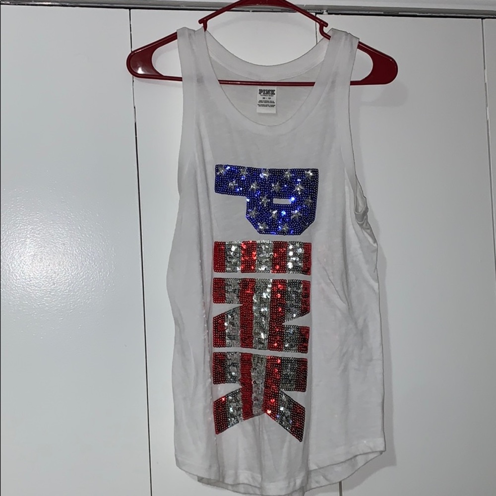 Sequin flag tank top